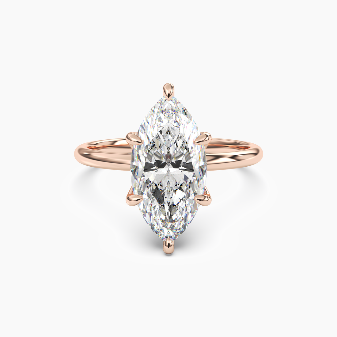 Evelyn 5 Carat Marquise Cut Solitaire Lab Grown Diamond Ring in 18K White Gold - View 7