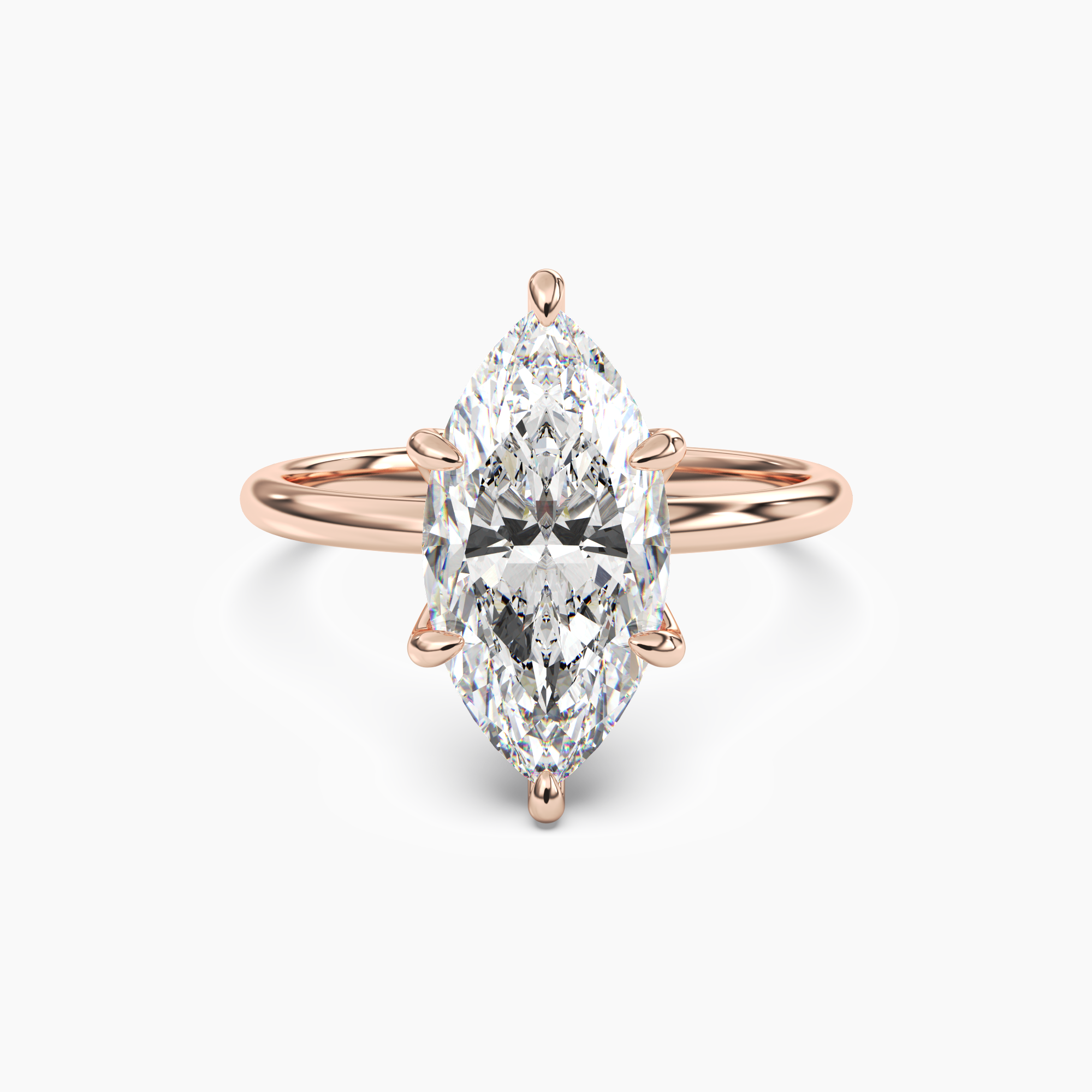 Evelyn 2.5 Carat Marquise Cut Solitaire Lab Grown Diamond Ring in 10K White Gold - View 7