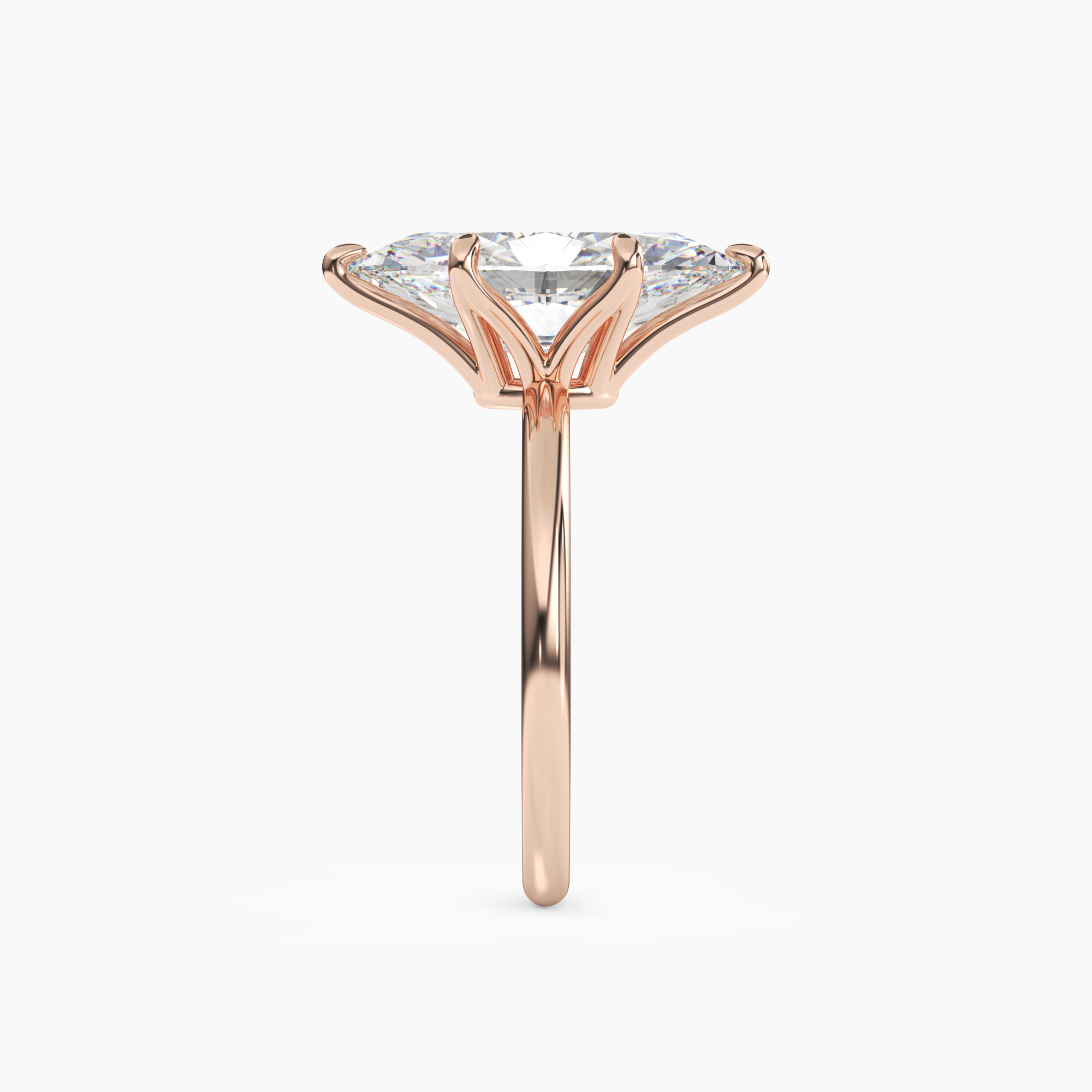 Evelyn 2.5 Carat Marquise Cut Solitaire Lab Grown Diamond Ring in 18K White Gold - View 9