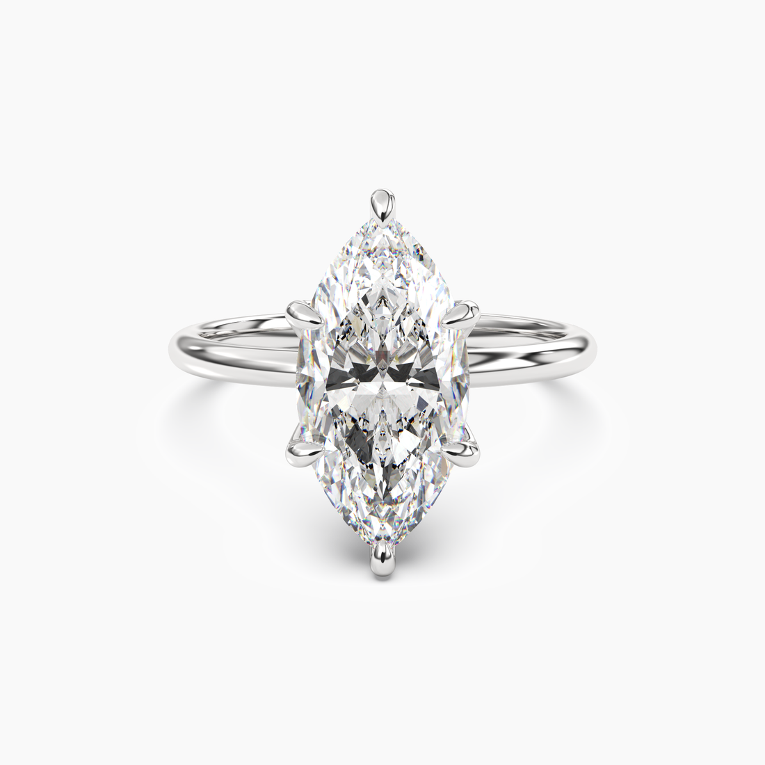 Evelyn 3.5 Carat Marquise Cut Solitaire Lab Grown Diamond Ring in 14K White Gold
