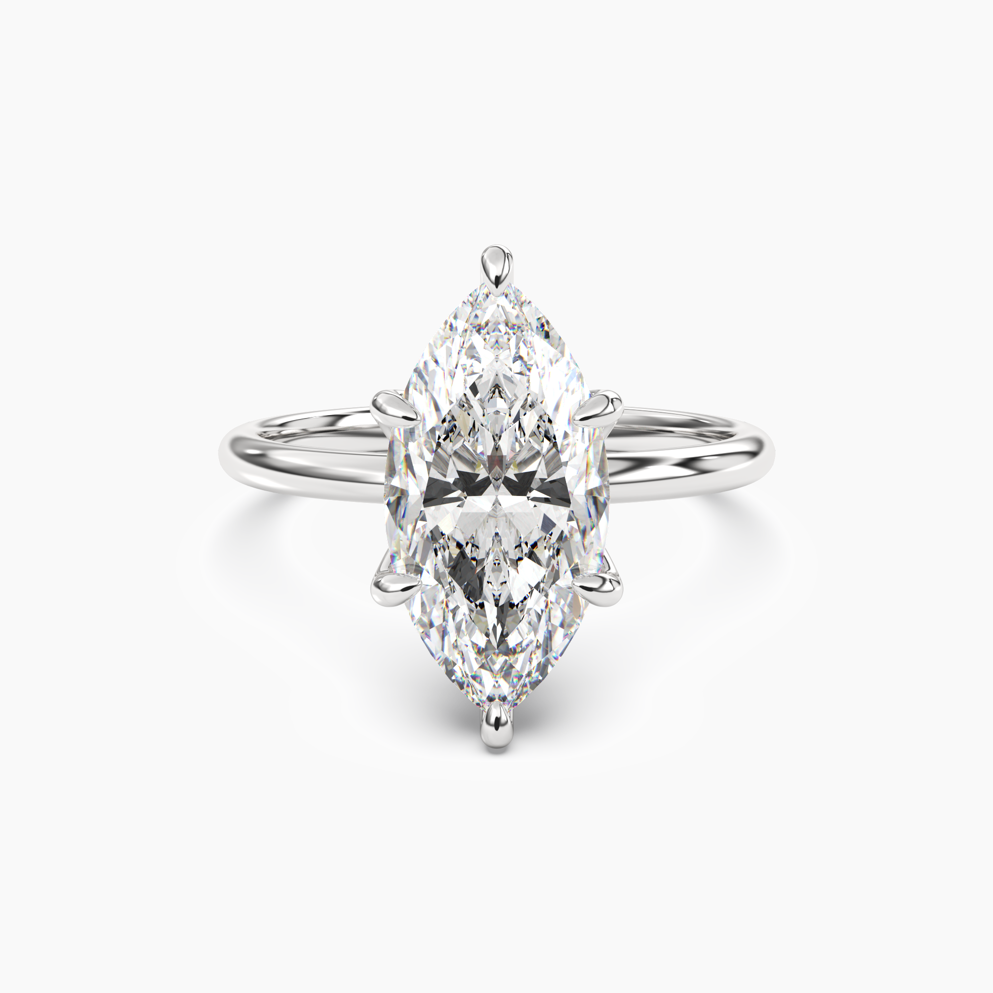 Evelyn 2.5 Carat Marquise Cut Solitaire Lab Grown Diamond Ring in 10K Rose Gold - View 4