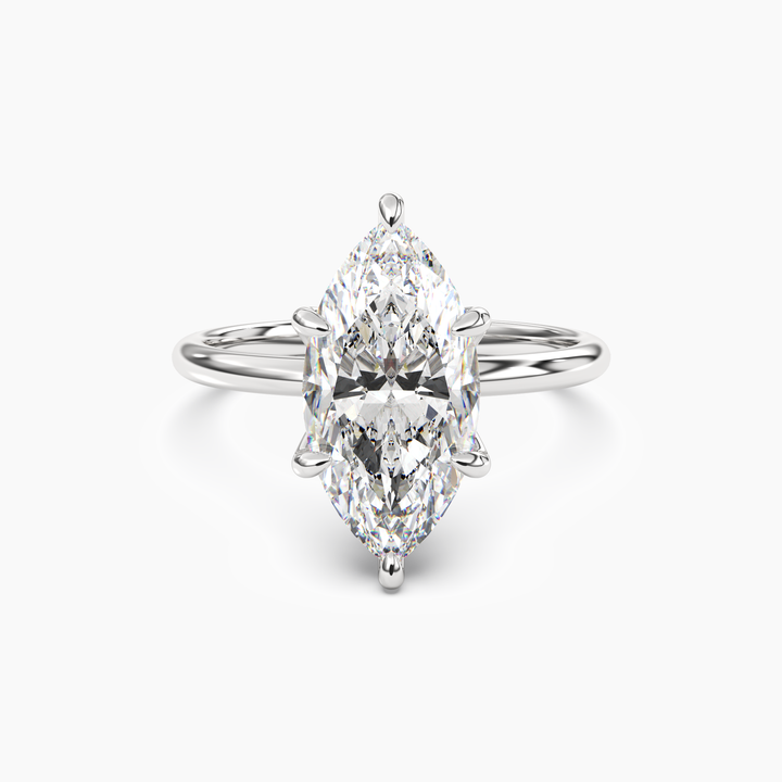 Evelyn 4.5 Carat Marquise Cut Solitaire Lab Grown Diamond Ring in 10K White Gold