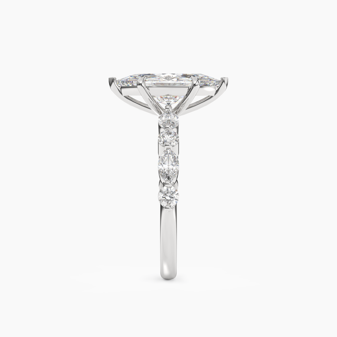 Celeste 4 Carat Marquise Cut Pave Lab Grown Diamond Ring in 10K Yellow Gold - View 6