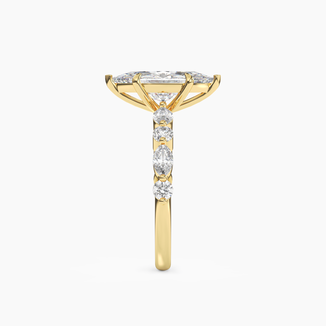 Celeste 5 Carat Marquise Cut Pave Lab Grown Diamond Ring in 14K Rose Gold - View 9
