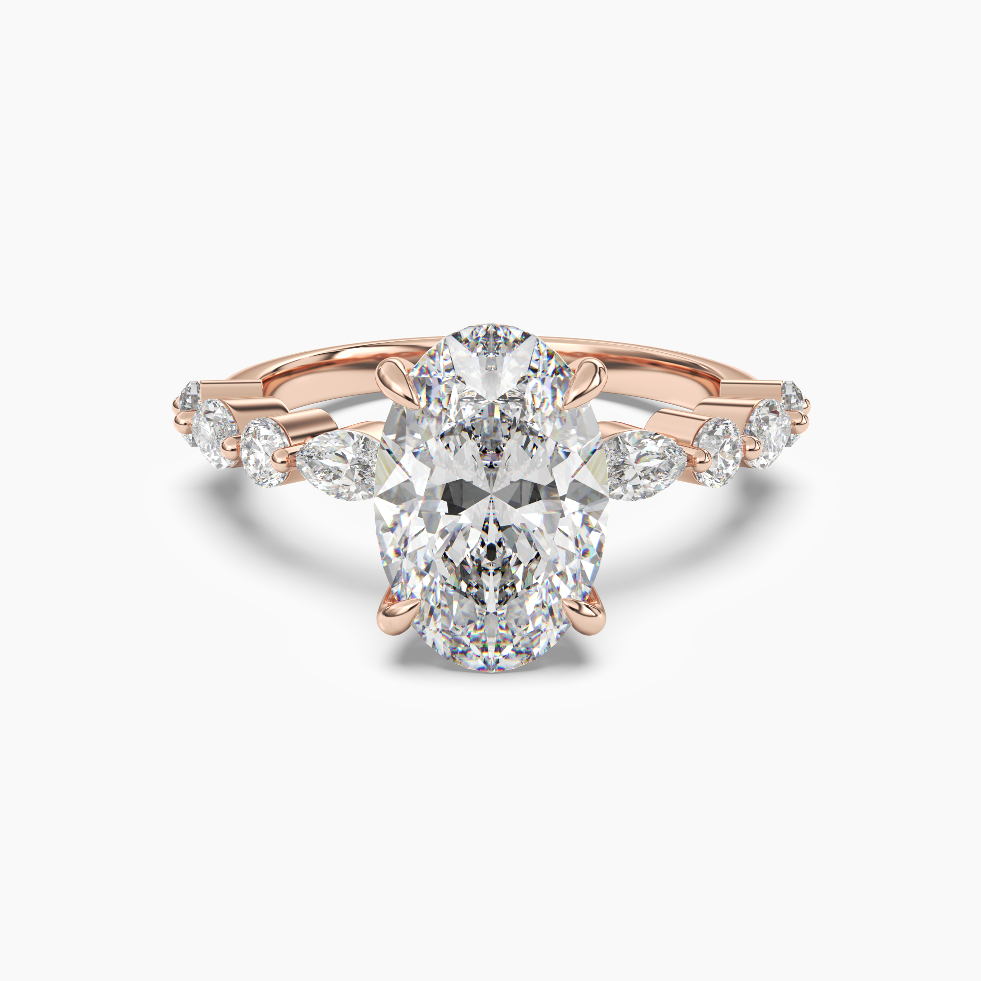 Celeste 4.5 Carat Oval Cut Pave Lab Grown Diamond Ring in 18K Yellow Gold - View 7
