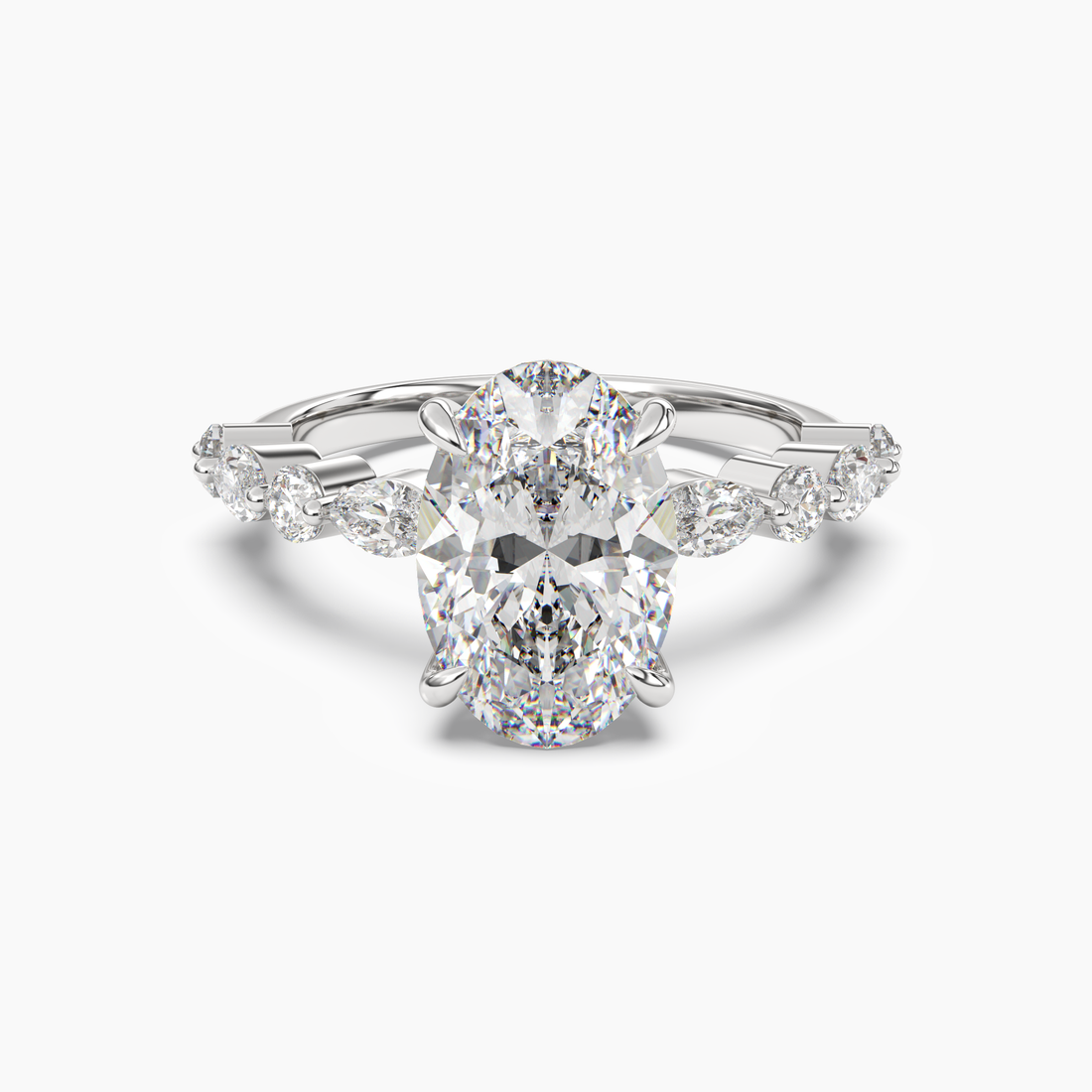 Celeste 3.5 Carat Oval Cut Pave Lab Grown Diamond Ring in Platinum