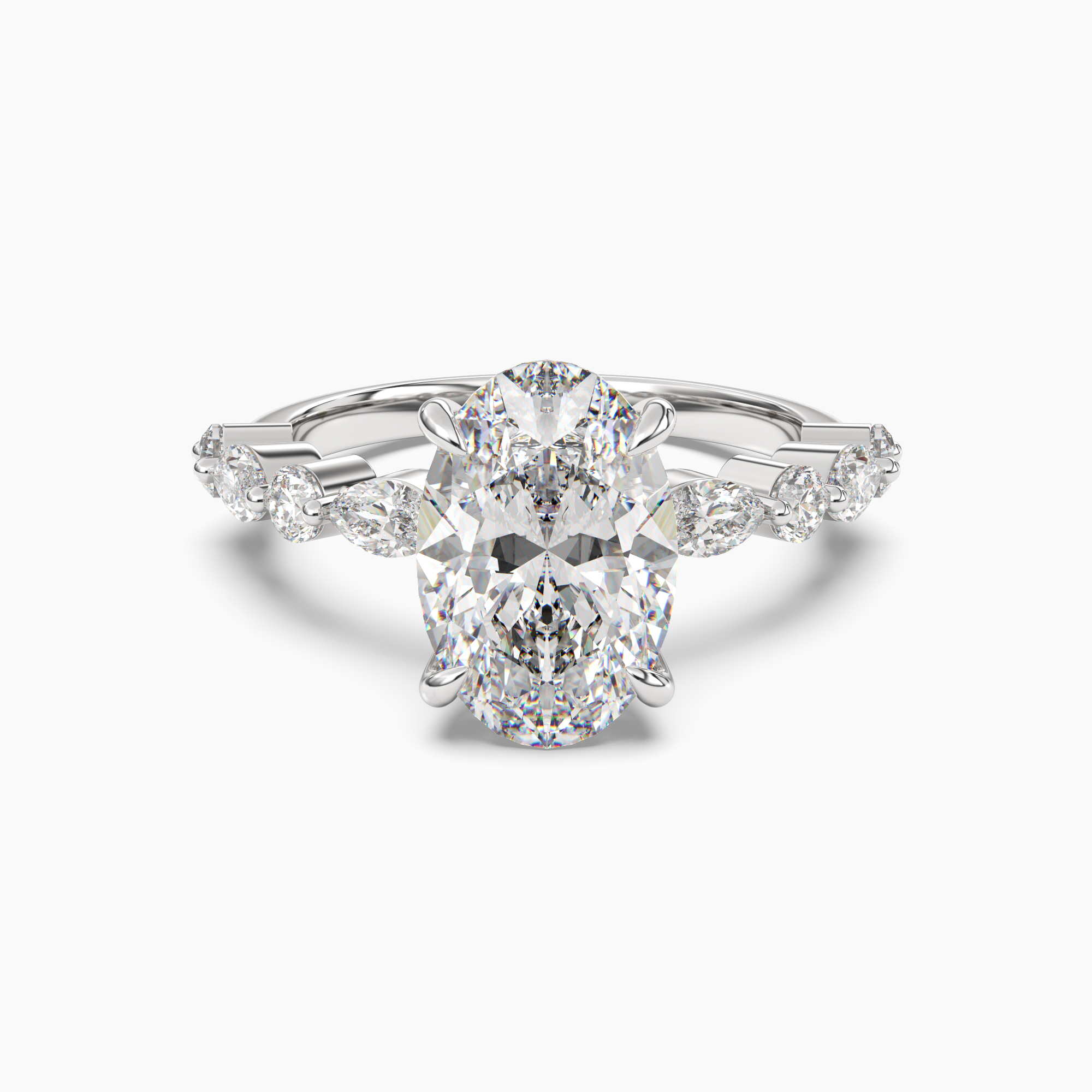 Celeste 1.5 Carat Oval Cut Pave Lab Grown Diamond Ring in 18K Rose Gold - View 4