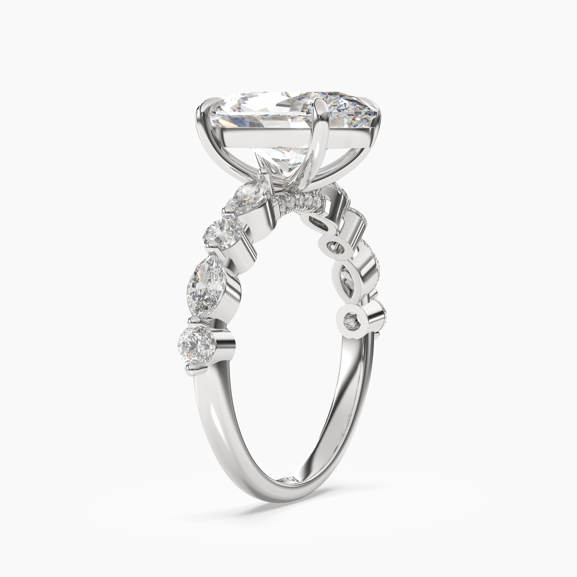 Celeste 2 Carat Oval Cut Pave Lab Grown Diamond Ring in 14K Rose Gold - View 5
