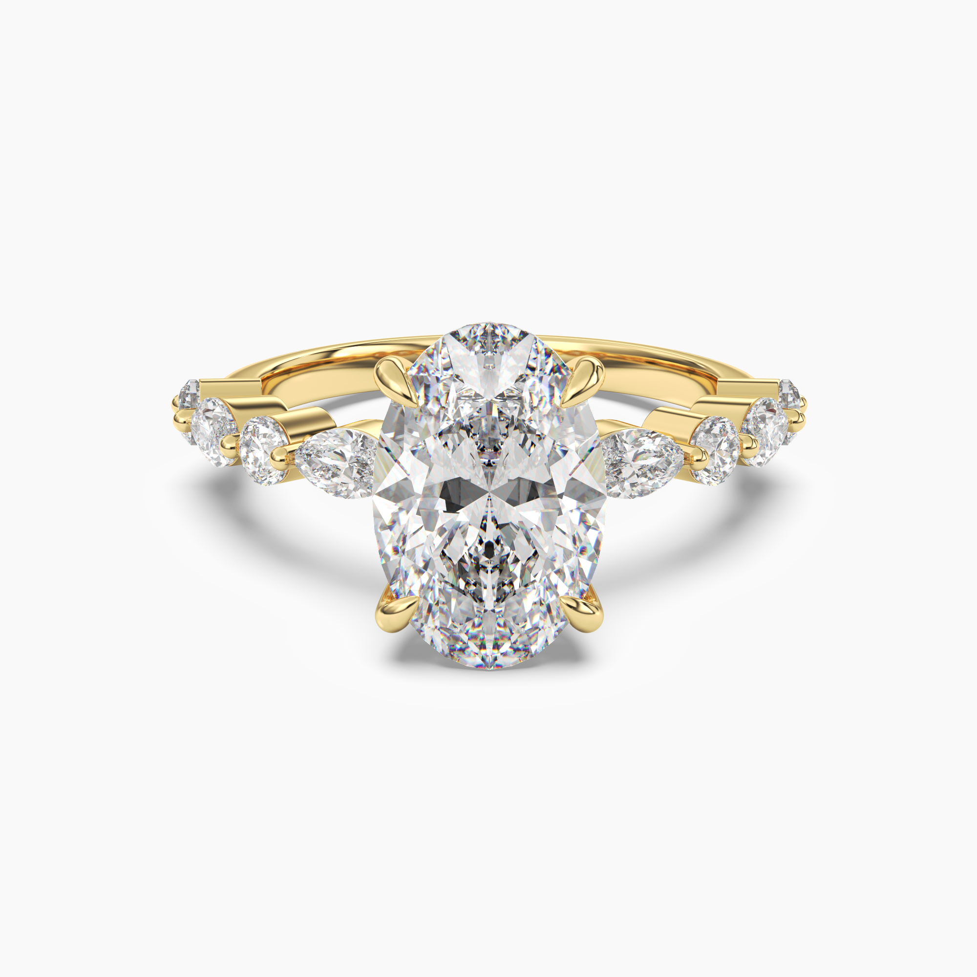 Celeste 1.5 Carat Oval Cut Pave Lab Grown Diamond Ring in 18K Rose Gold - View 7