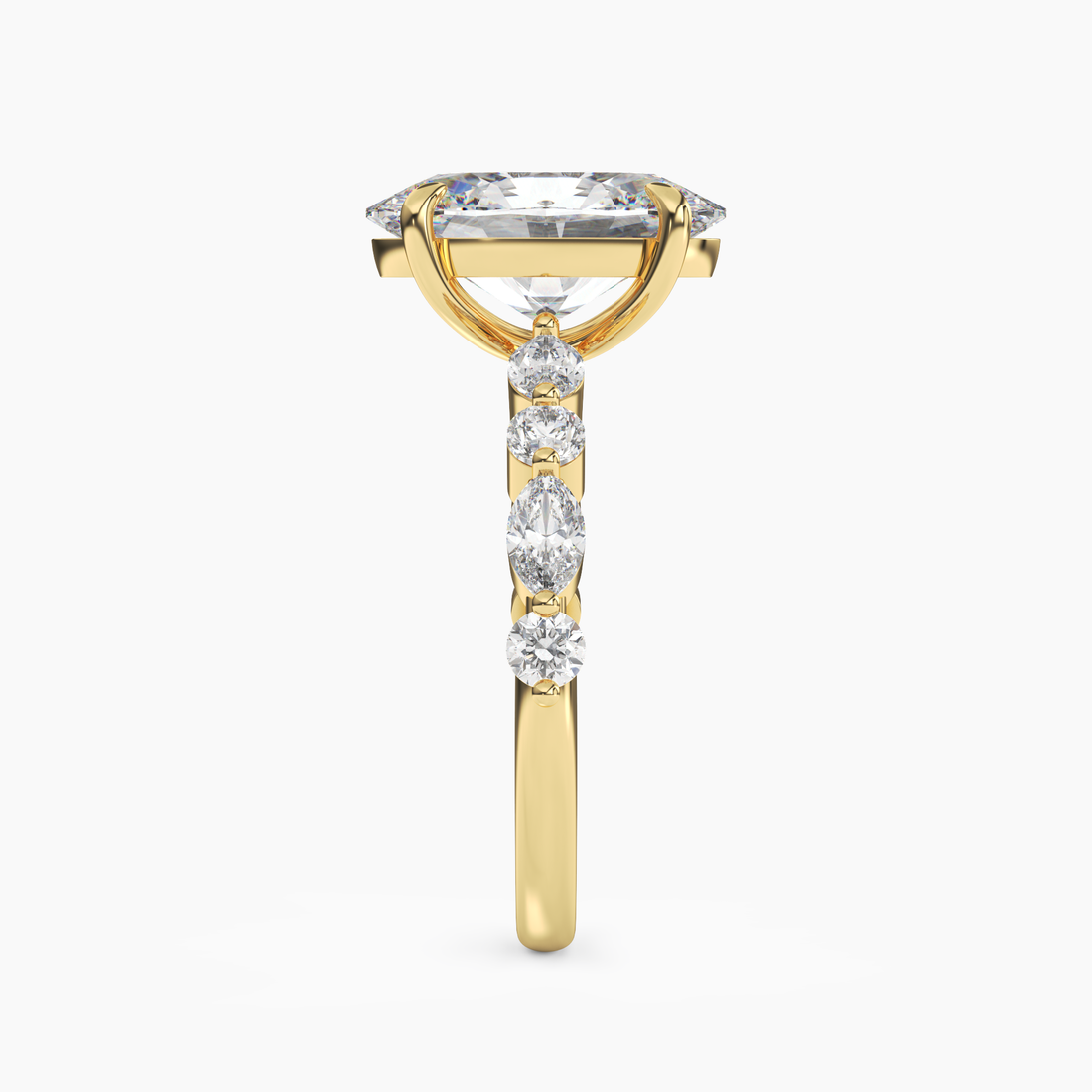 Celeste 5 Carat Oval Cut Pave Lab Grown Diamond Ring in 10K Rose Gold - View 9