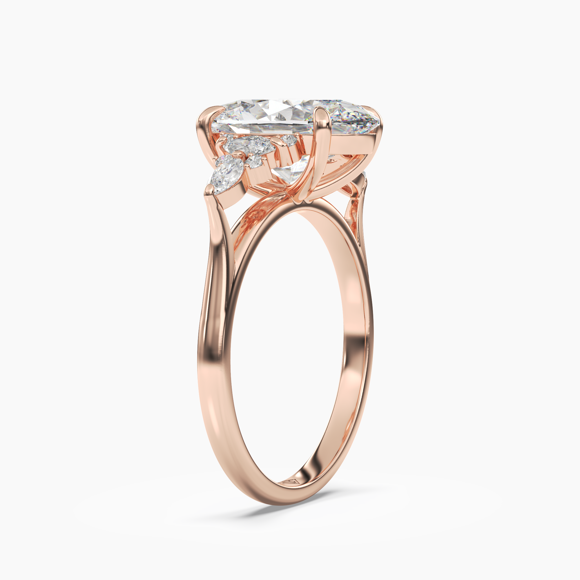 Celia 2 Carat Oval Cut Pave Lab Grown Diamond Ring in Silver - View 8