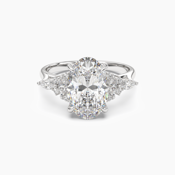 Celia 1.5 Carat Oval Cut Pave Lab Grown Diamond Ring in Silver