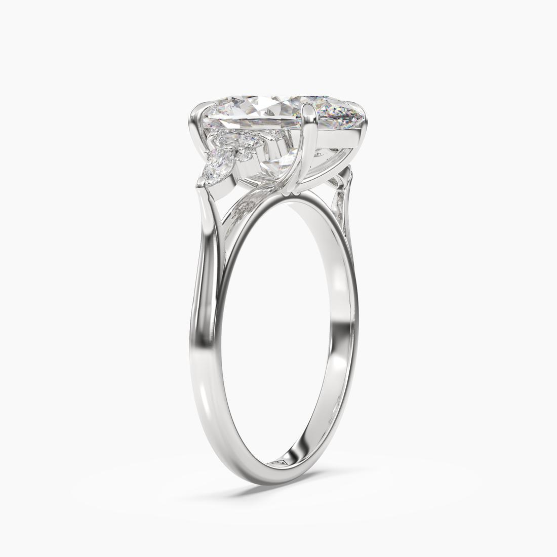 Celia 2 Carat Oval Cut Pave Lab Grown Diamond Ring in 10K Rose Gold - View 5