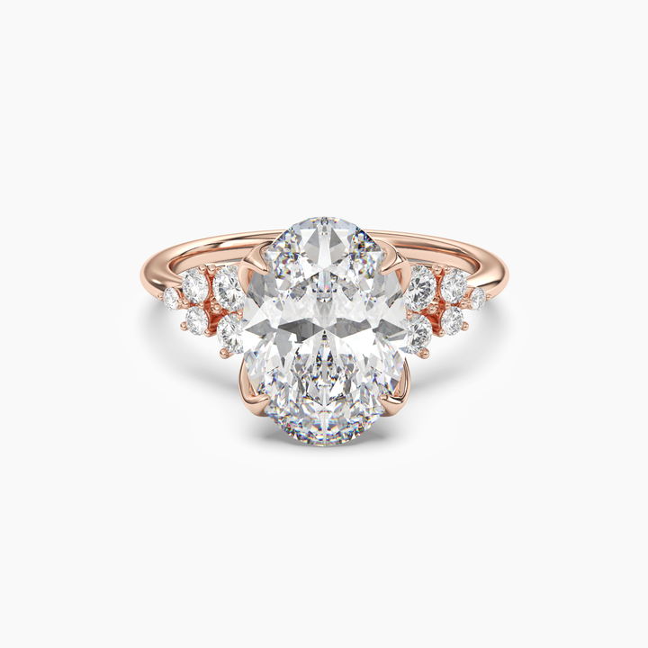 Fiona 2.5 Carat Oval Cut Pave Lab Grown Diamond Ring in 10K Rose Gold