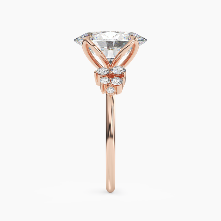 Fiona 5 Carat Oval Cut Pave Lab Grown Diamond Ring in 14K White Gold - View 9
