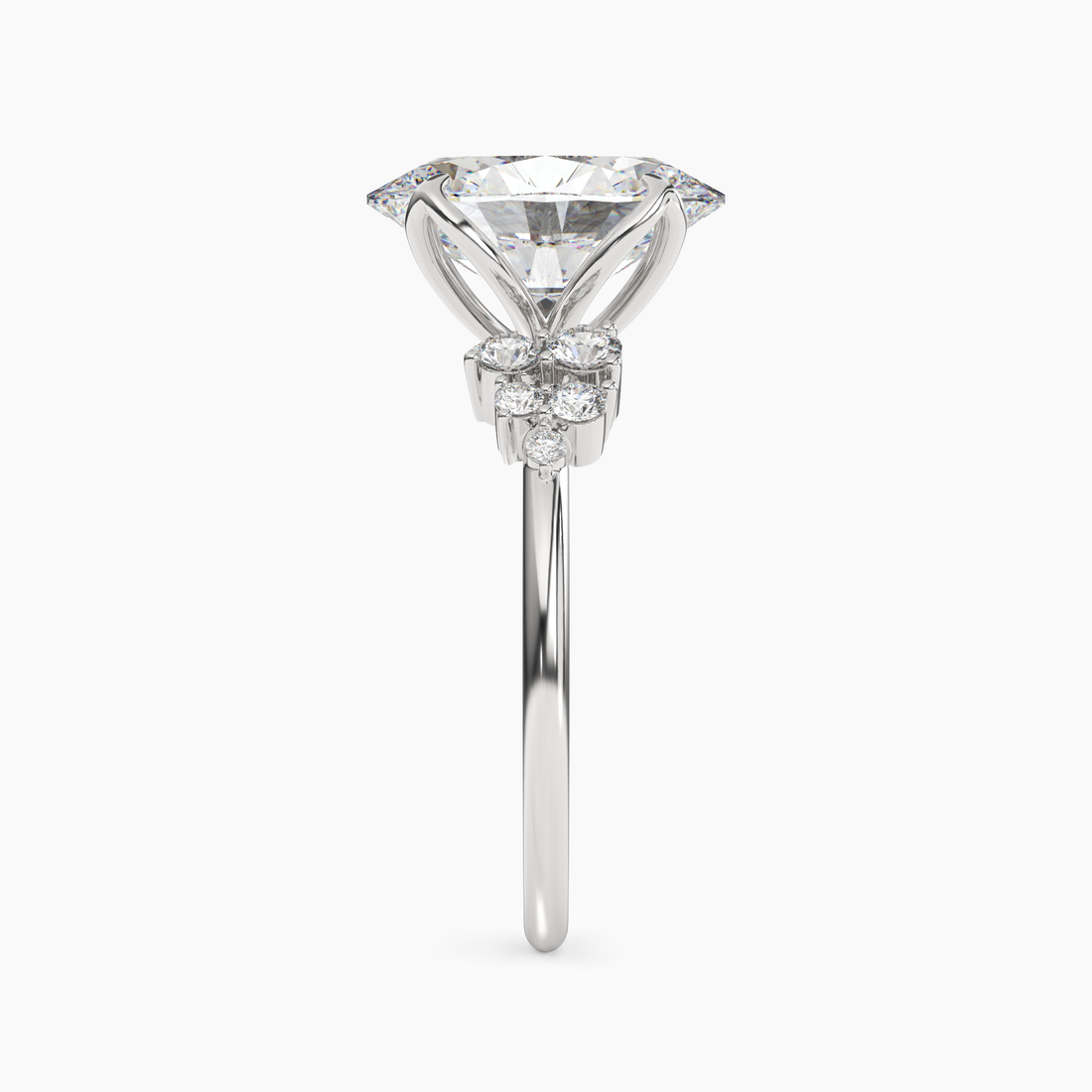 Fiona 1 Carat Oval Cut Pave Lab Grown Diamond Ring in 10K Rose Gold - View 6