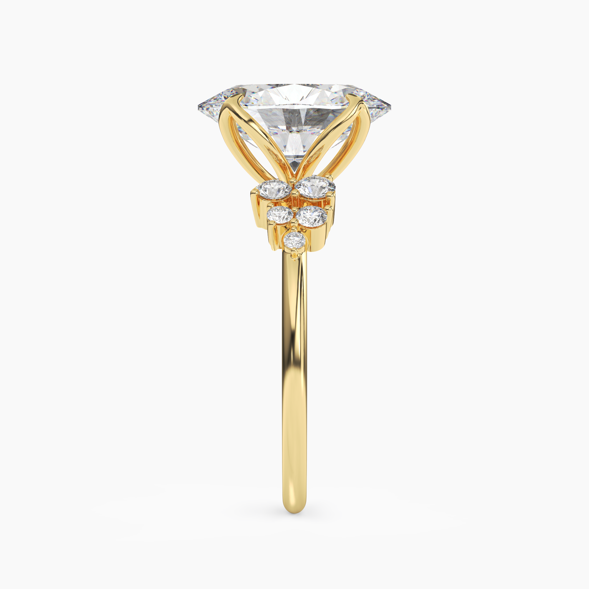 Fiona 4 Carat Oval Cut Pave Lab Grown Diamond Ring in 14K Rose Gold - View 9