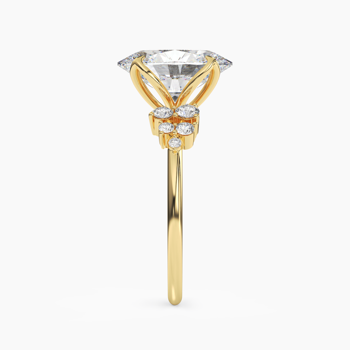 Fiona 5 Carat Oval Cut Pave Lab Grown Diamond Ring in 14K Rose Gold - View 9