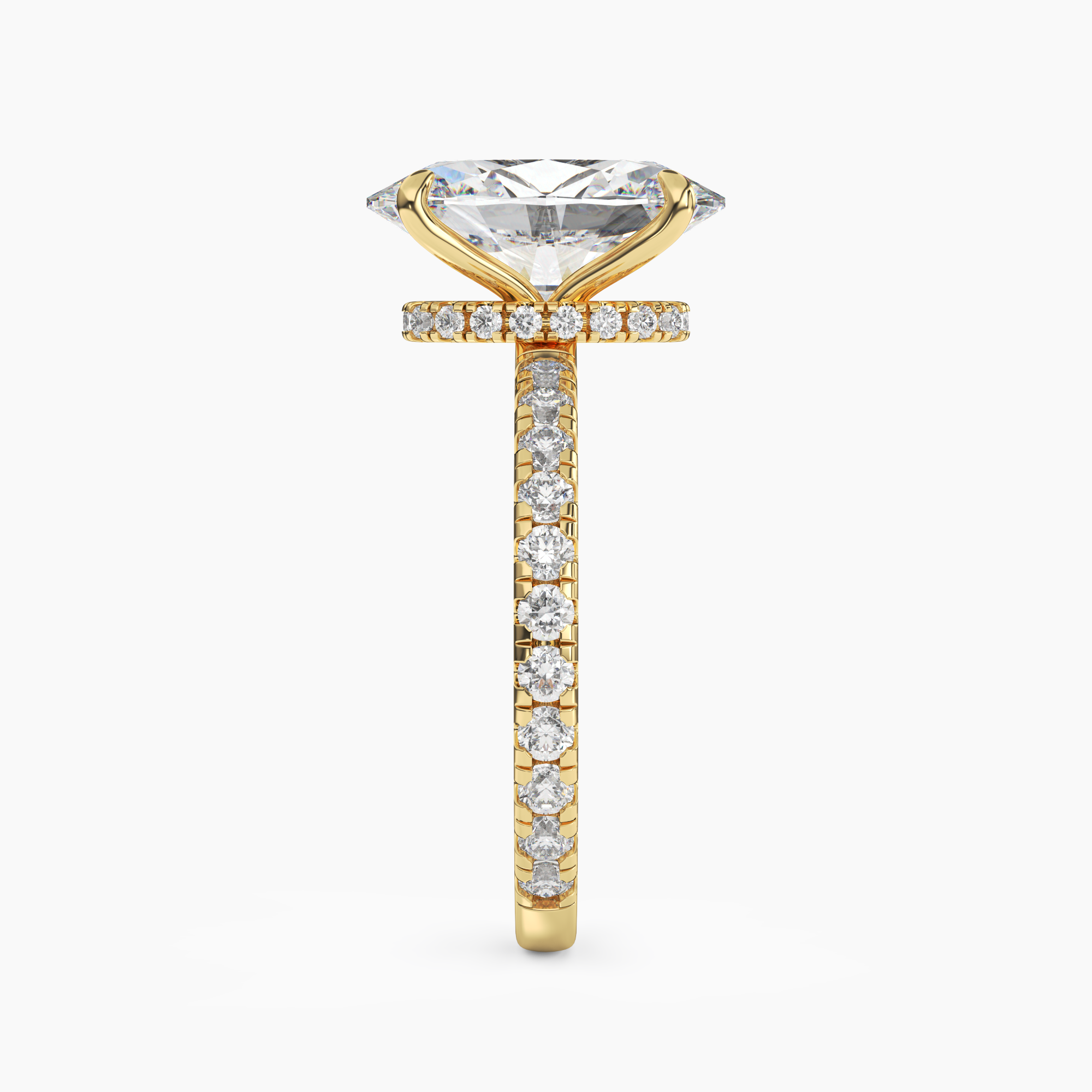 Daisy 4.5 Carat Oval Cut Pave Lab Grown Diamond Ring in 14K Rose Gold - View 9