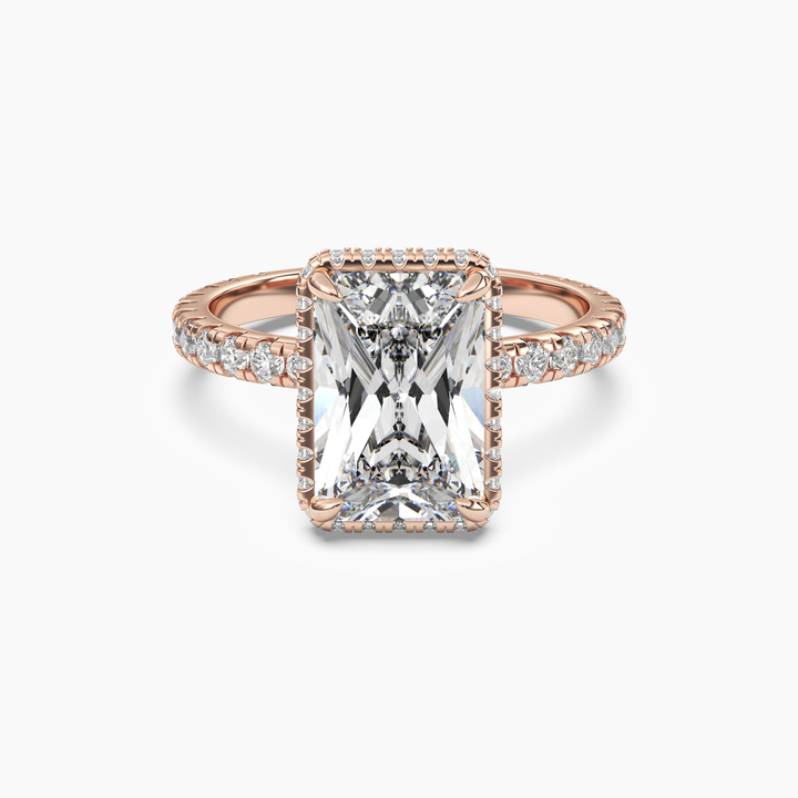 Camilla 5 Carat Radiant Cut Solitaire Lab Grown Diamond Ring in 14K Rose Gold