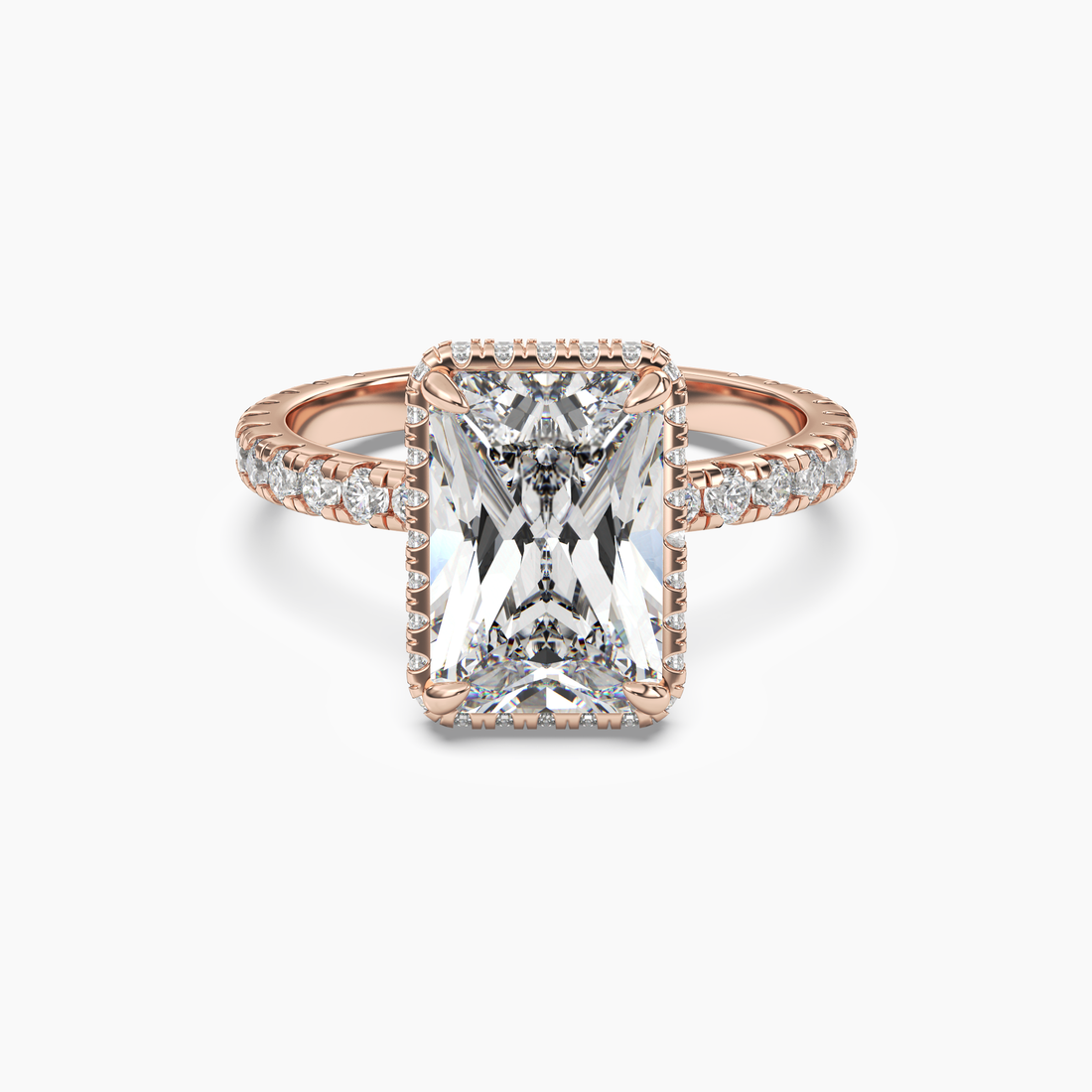 Camilla 2 Carat Radiant Cut Solitaire Lab Grown Diamond Ring in Silver - View 7