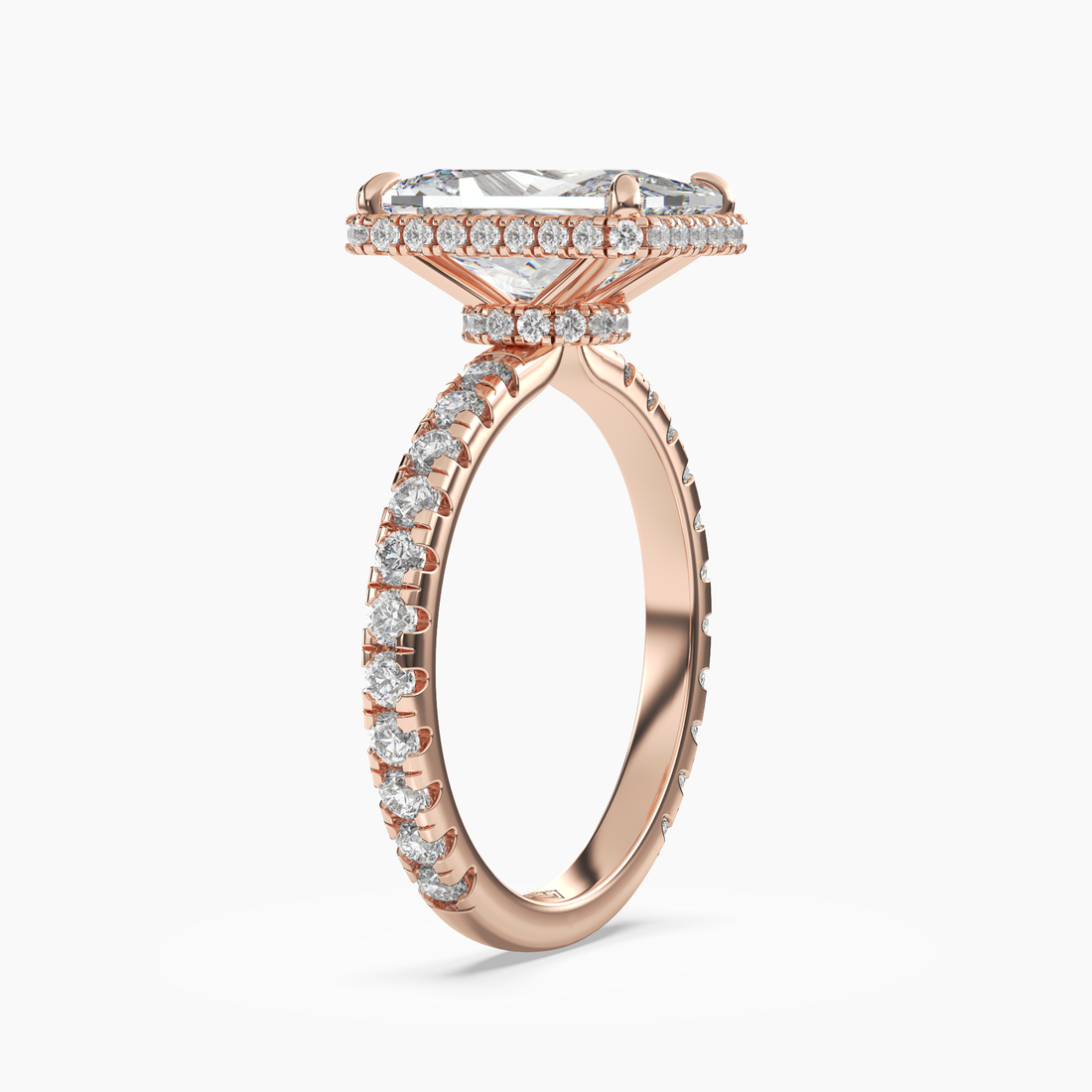 Camilla 5 Carat Radiant Cut Solitaire Lab Grown Diamond Ring in 14K White Gold - View 8