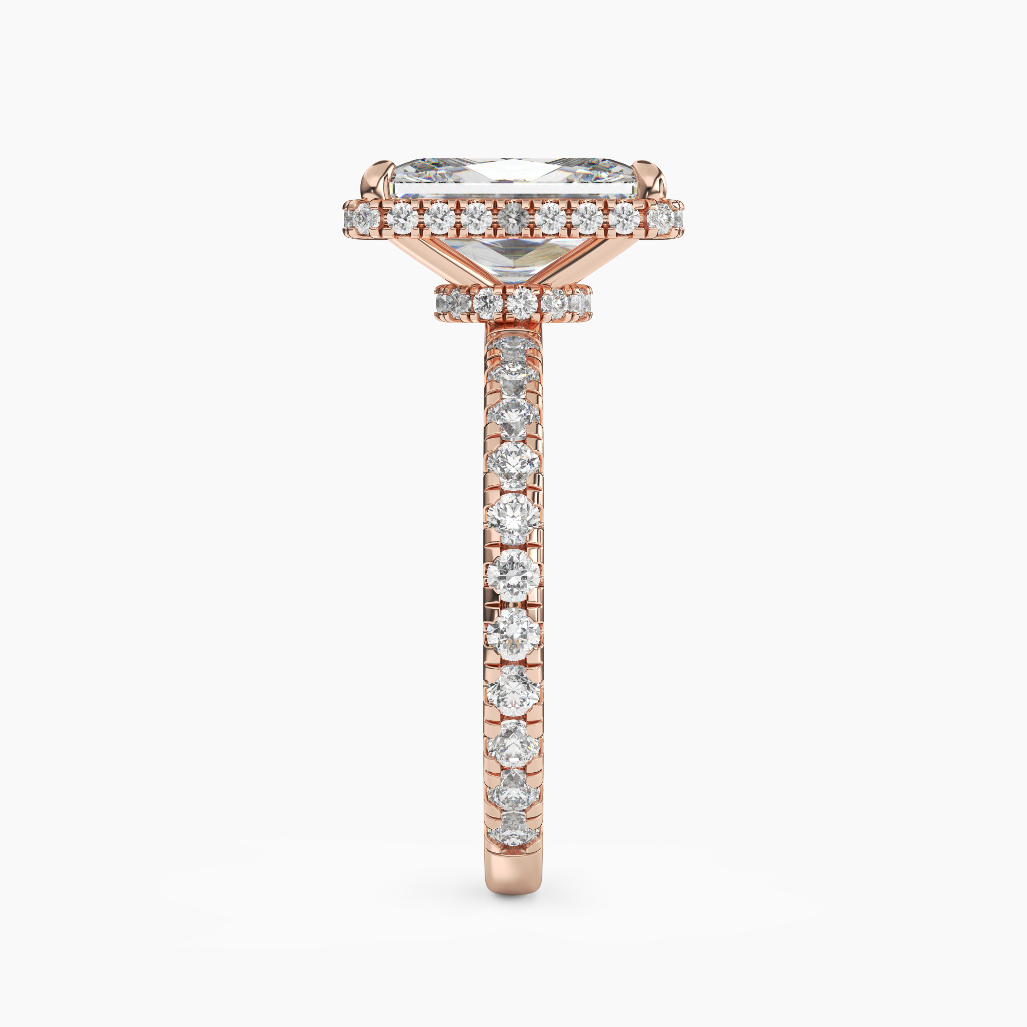 Camilla 4.5 Carat Radiant Cut Solitaire Lab Grown Diamond Ring in 10K White Gold - View 9