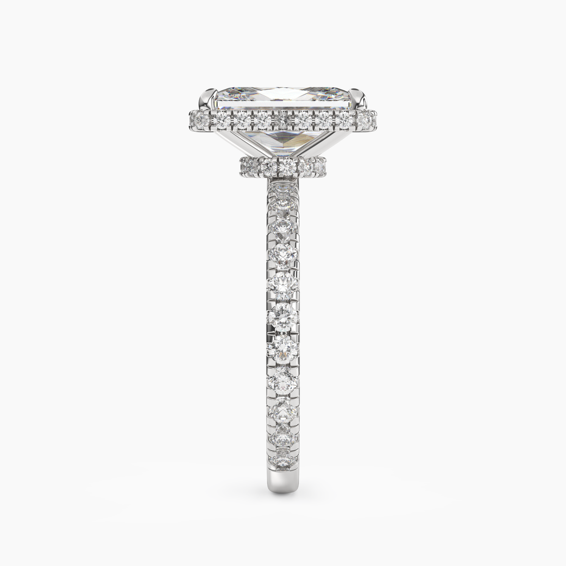 Camilla 5 Carat Radiant Cut Solitaire Lab Grown Diamond Ring in 14K White Gold - View 3