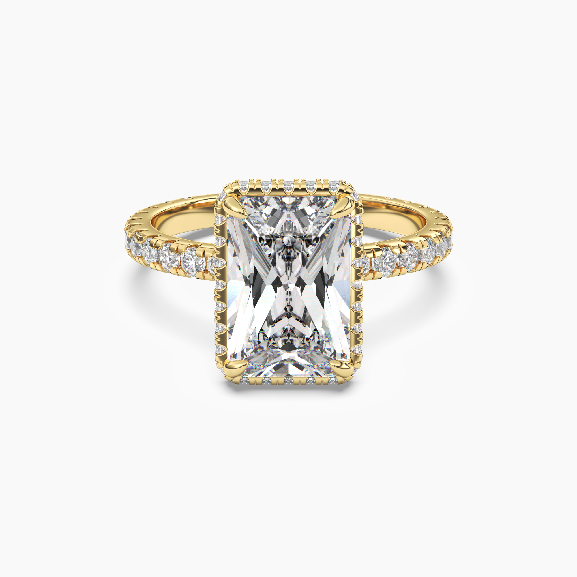 Camilla 4.5 Carat Radiant Cut Solitaire Lab Grown Diamond Ring in 18K Yellow Gold