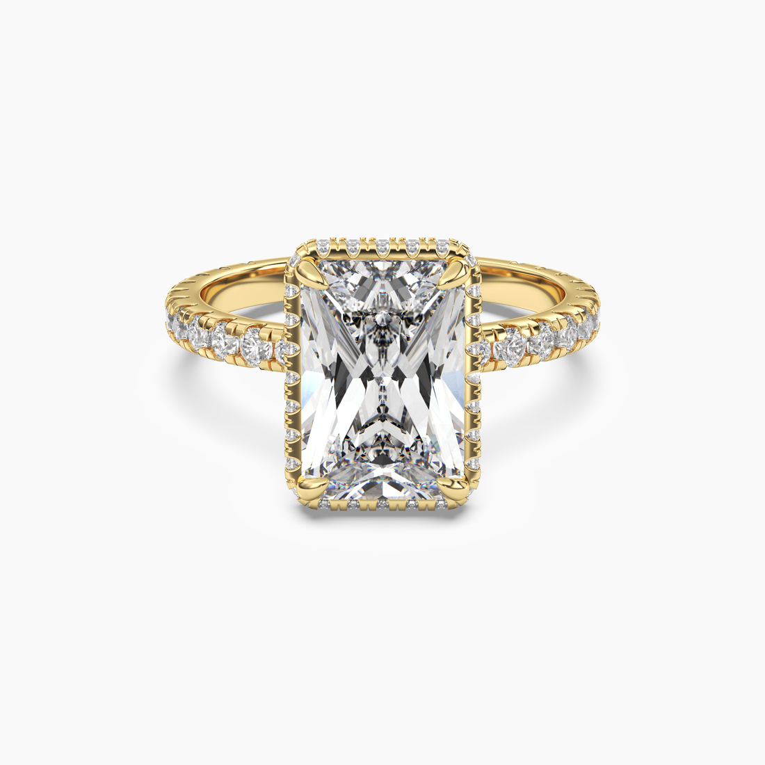 Camilla 5 Carat Radiant Cut Solitaire Lab Grown Diamond Ring in 14K Yellow Gold
