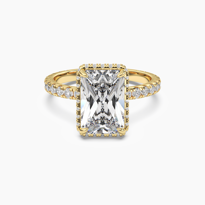 Camilla 5 Carat Radiant Cut Solitaire Lab Grown Diamond Ring in 14K Yellow Gold