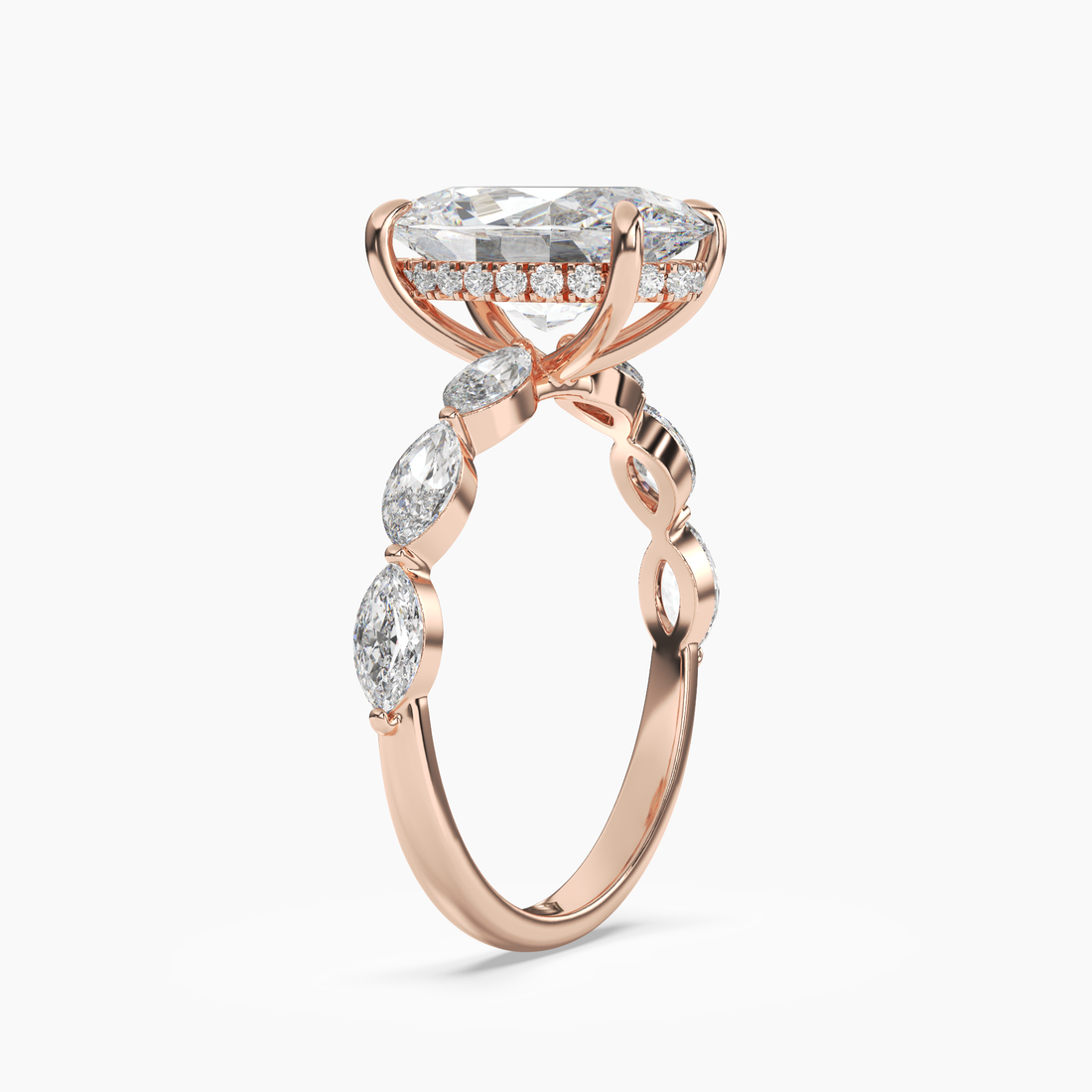 Gwyneth 5 Carat Oval Cut Solitaire Lab Grown Diamond Ring in 14K White Gold - View 8