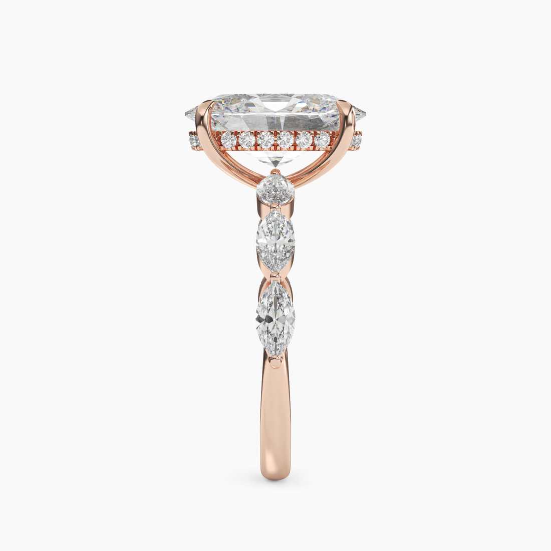 Gwyneth 3 Carat Oval Cut Solitaire Lab Grown Diamond Ring in 14K White Gold - View 9