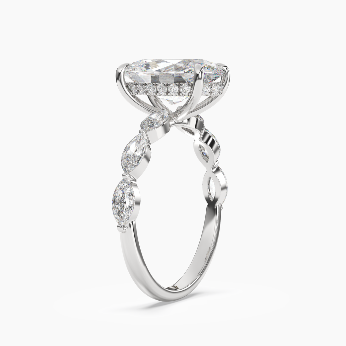 Gwyneth 3.5 Carat Oval Cut Solitaire Lab Grown Diamond Ring in 14K Rose Gold - View 5