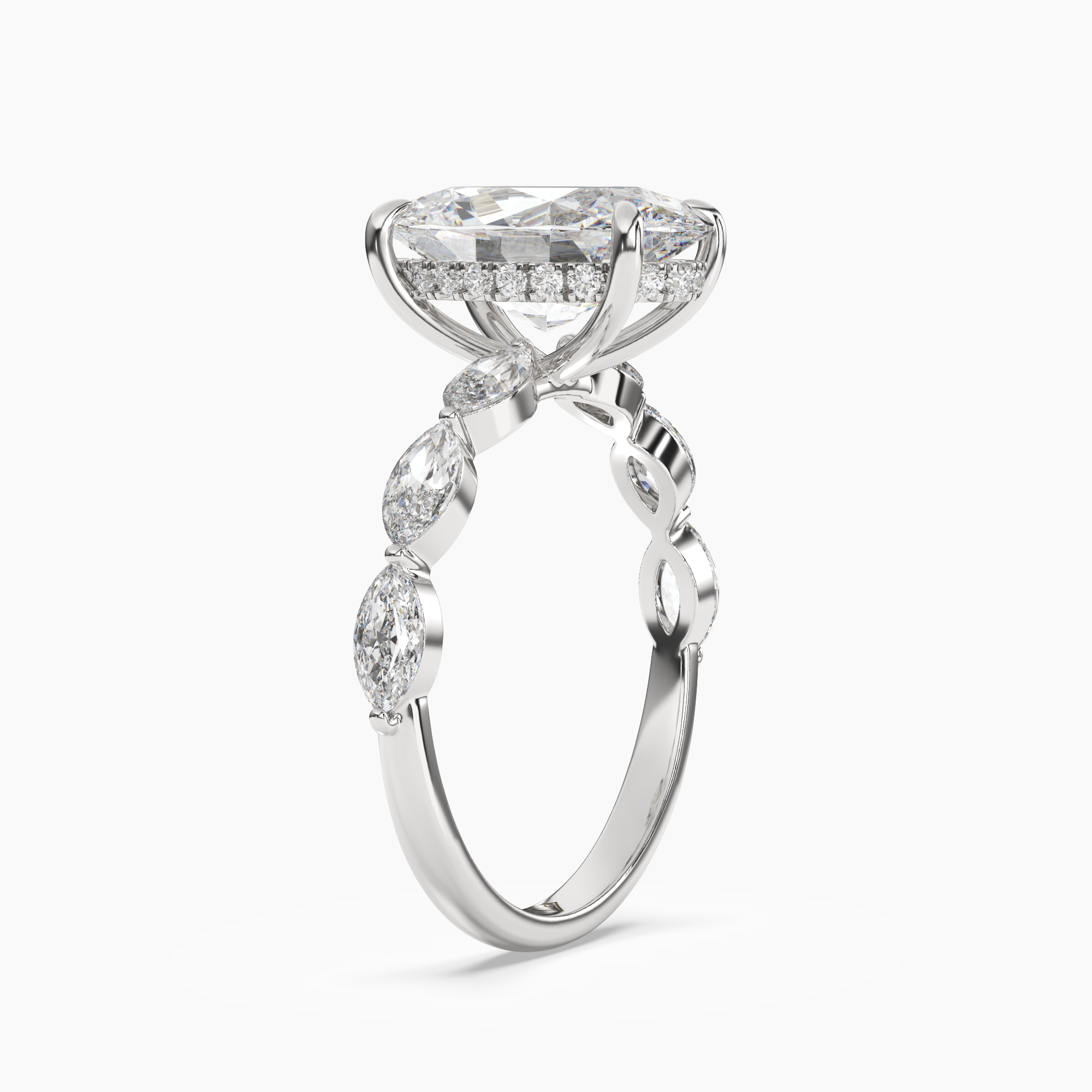 Gwyneth 4.5 Carat Oval Cut Solitaire Lab Grown Diamond Ring in 14K White Gold - View 2