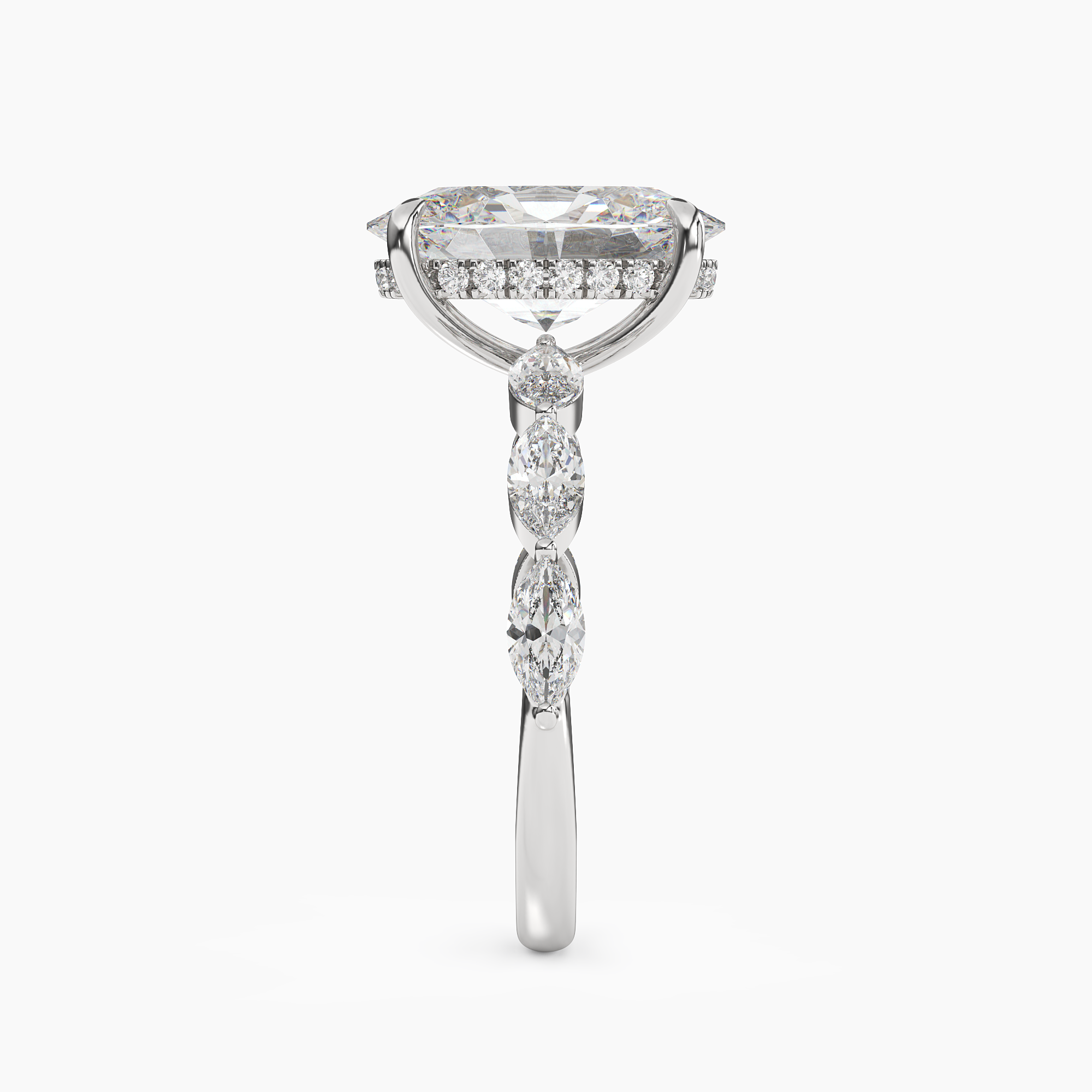 Gwyneth 4.5 Carat Oval Cut Solitaire Lab Grown Diamond Ring in 14K White Gold - View 3