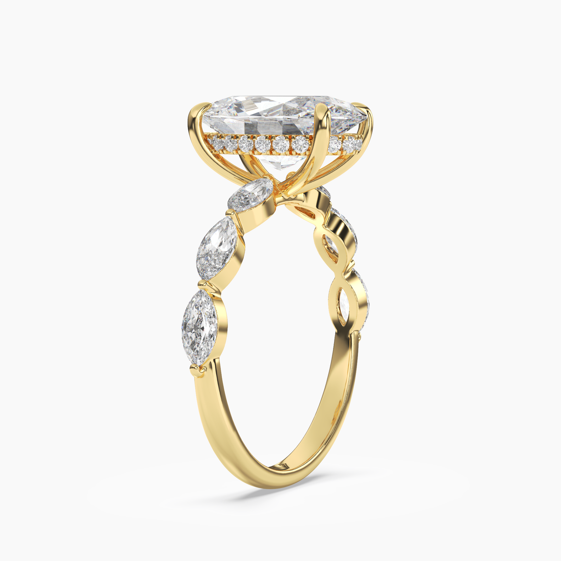 Gwyneth 3 Carat Oval Cut Solitaire Lab Grown Diamond Ring in 10K Rose Gold - View 8