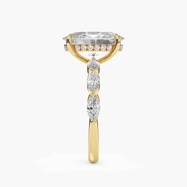 Gwyneth 5 Carat Oval Cut Solitaire Lab Grown Diamond Ring in 14K Rose Gold - View 9