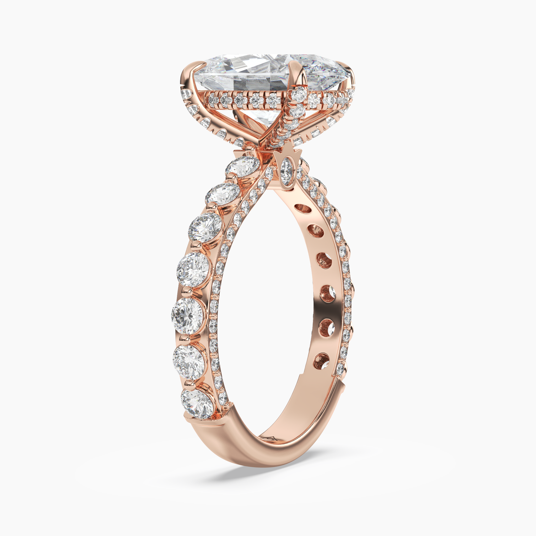 Ophelia 2 Carat Oval Cut Solitaire Lab Grown Diamond Ring in Platinum - View 8