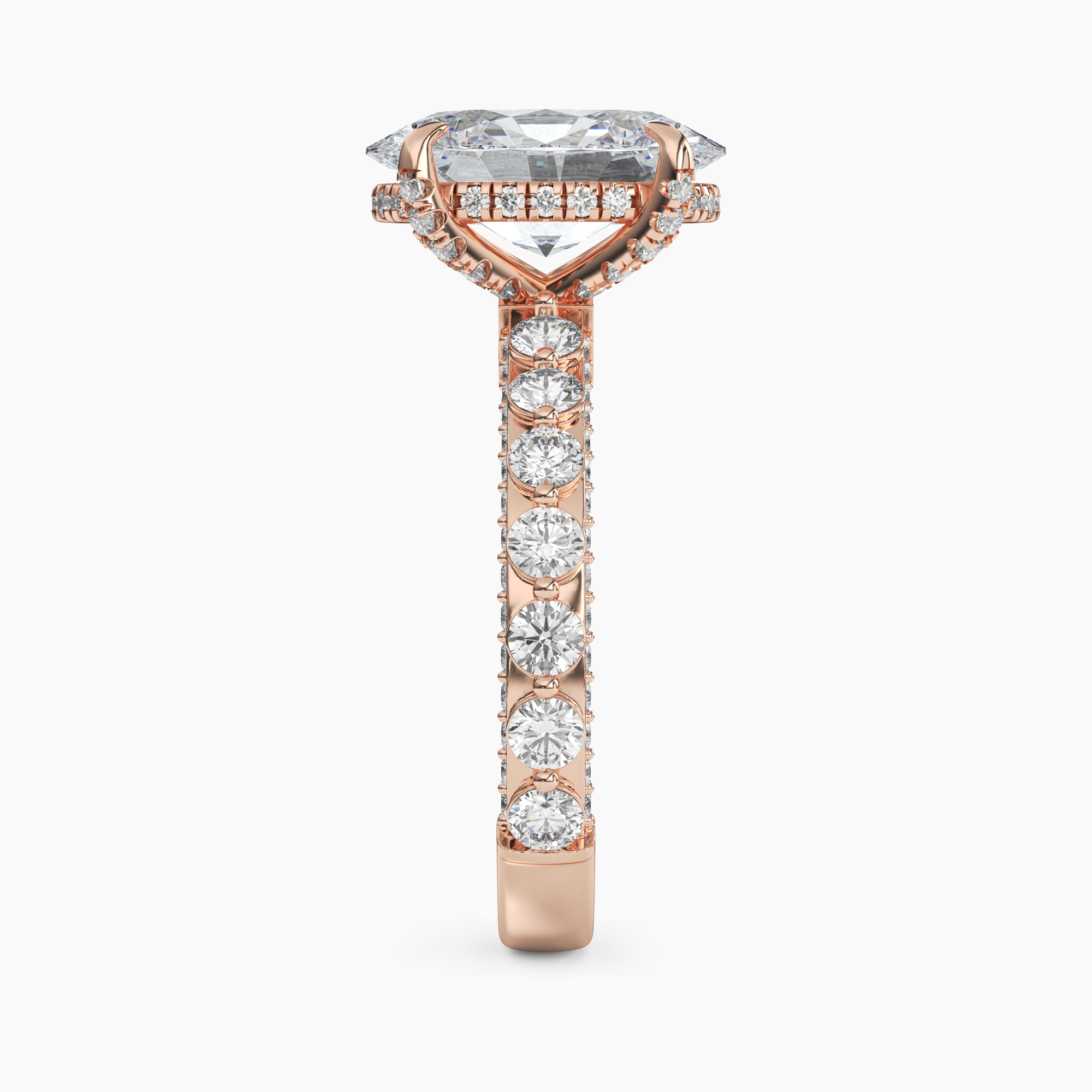 Ophelia 3 Carat Oval Cut Solitaire Lab Grown Diamond Ring in 18K White Gold - View 9