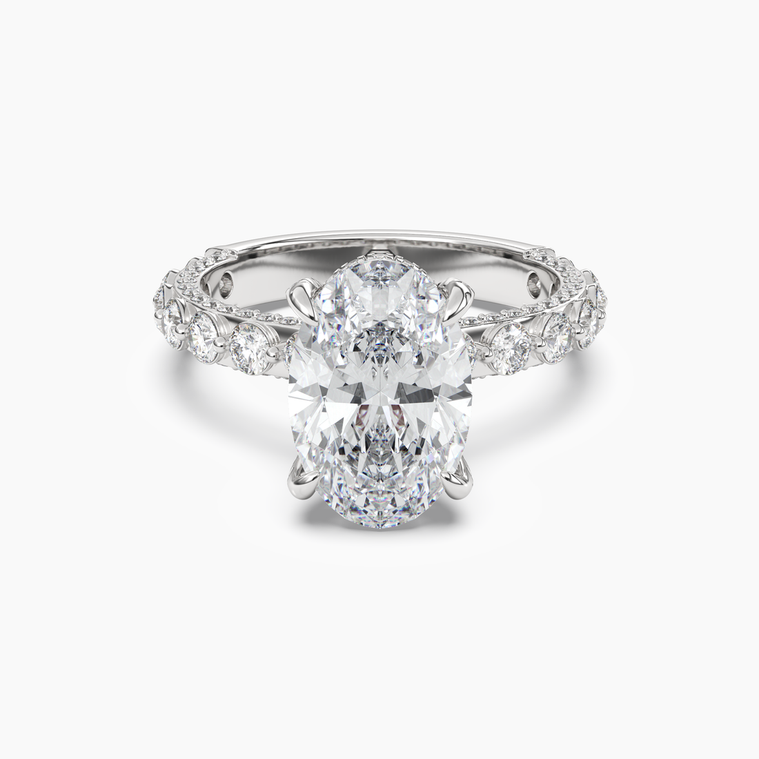 Ophelia 3 Carat Oval Cut Solitaire Lab Grown Diamond Ring in 18K Rose Gold - View 4