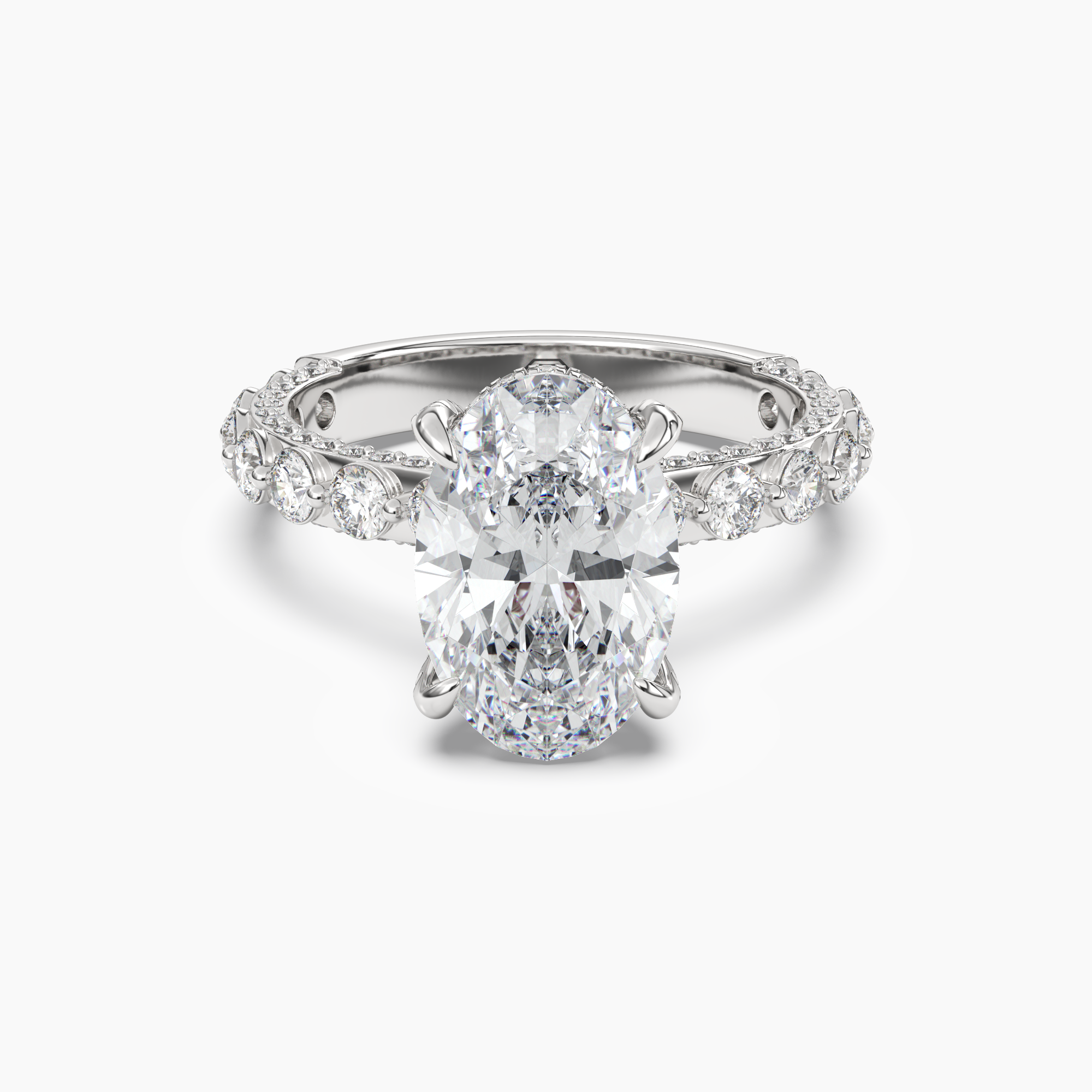 Ophelia 1.5 Carat Oval Cut Solitaire Lab Grown Diamond Ring in 18K White Gold