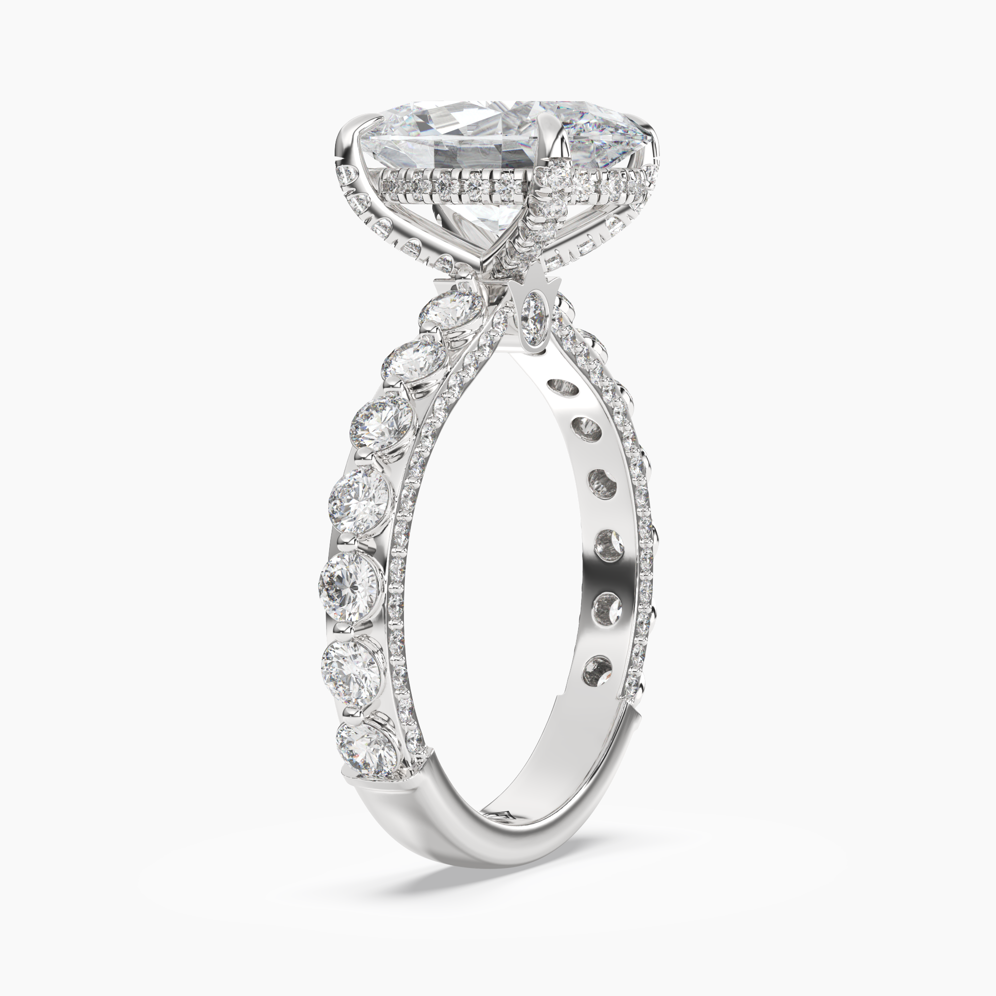 Ophelia 5 Carat Oval Cut Solitaire Lab Grown Diamond Ring in 18K Rose Gold - View 5
