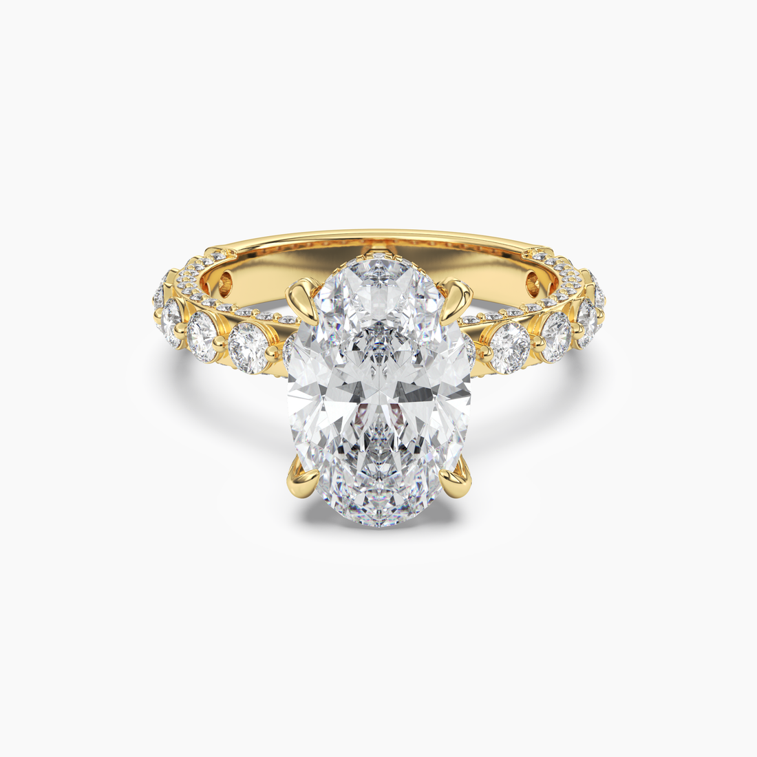 Ophelia 5 Carat Oval Cut Solitaire Lab Grown Diamond Ring in 14K Rose Gold - View 7