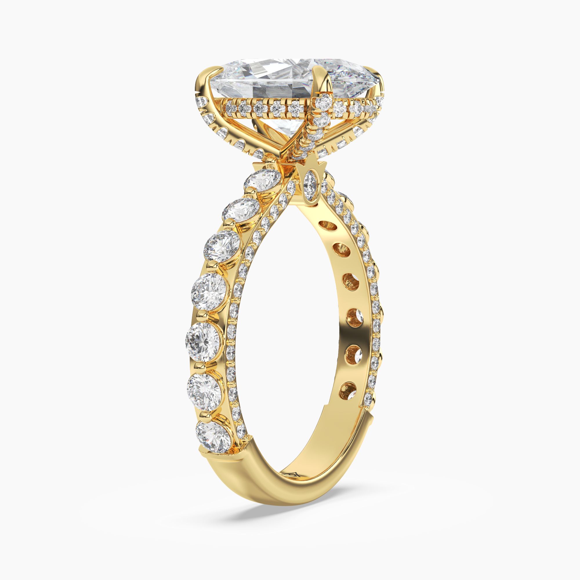 Ophelia 4.5 Carat Oval Cut Solitaire Lab Grown Diamond Ring in Silver - View 5
