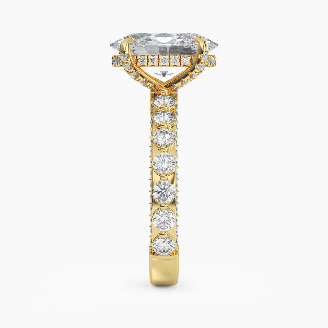 Ophelia 3.5 Carat Oval Cut Solitaire Lab Grown Diamond Ring in 14K Rose Gold - View 9