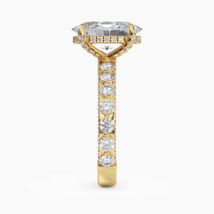 Ophelia 3 Carat Oval Cut Solitaire Lab Grown Diamond Ring in 10K Rose Gold - View 9