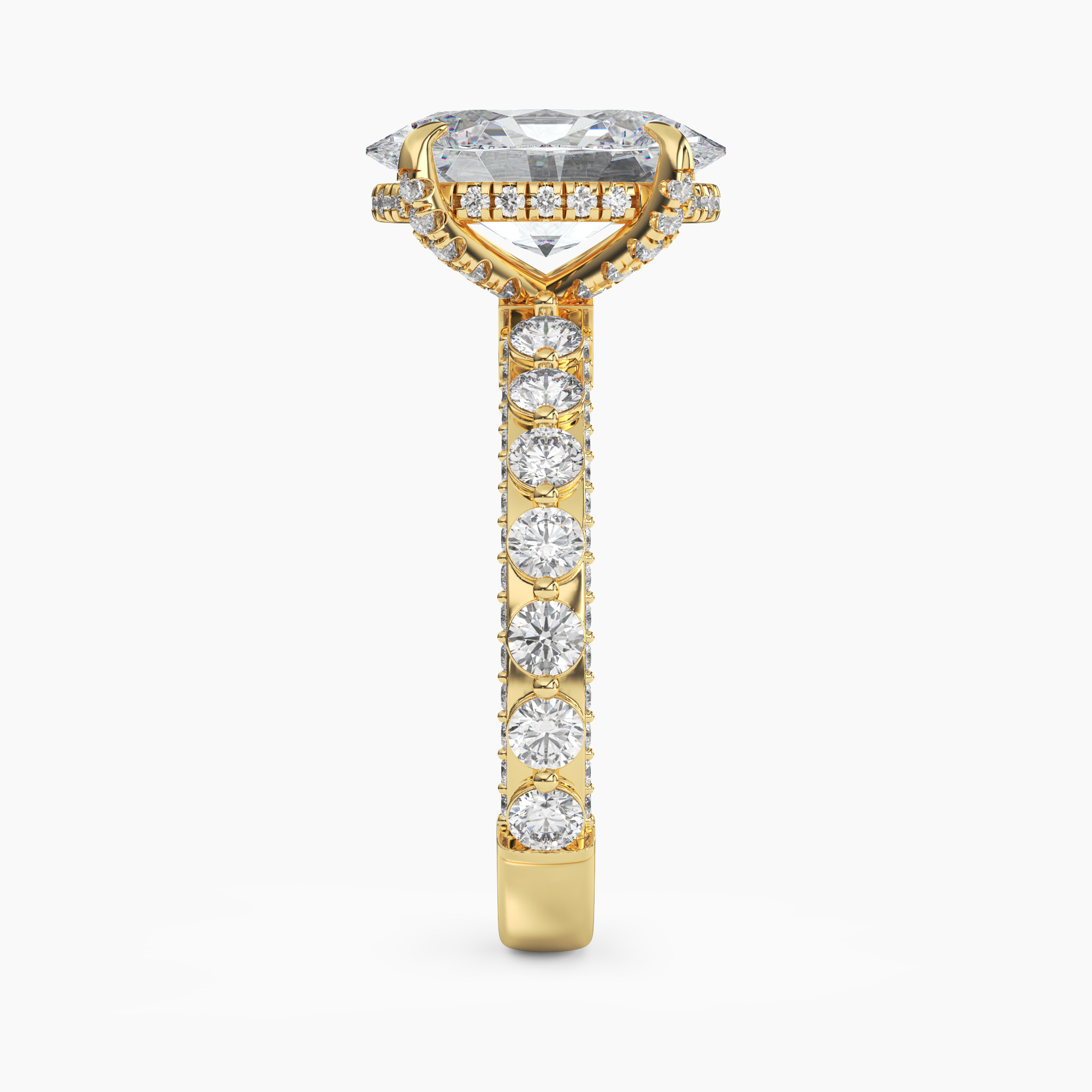 Ophelia 3 Carat Oval Cut Solitaire Lab Grown Diamond Ring in 18K White Gold - View 6