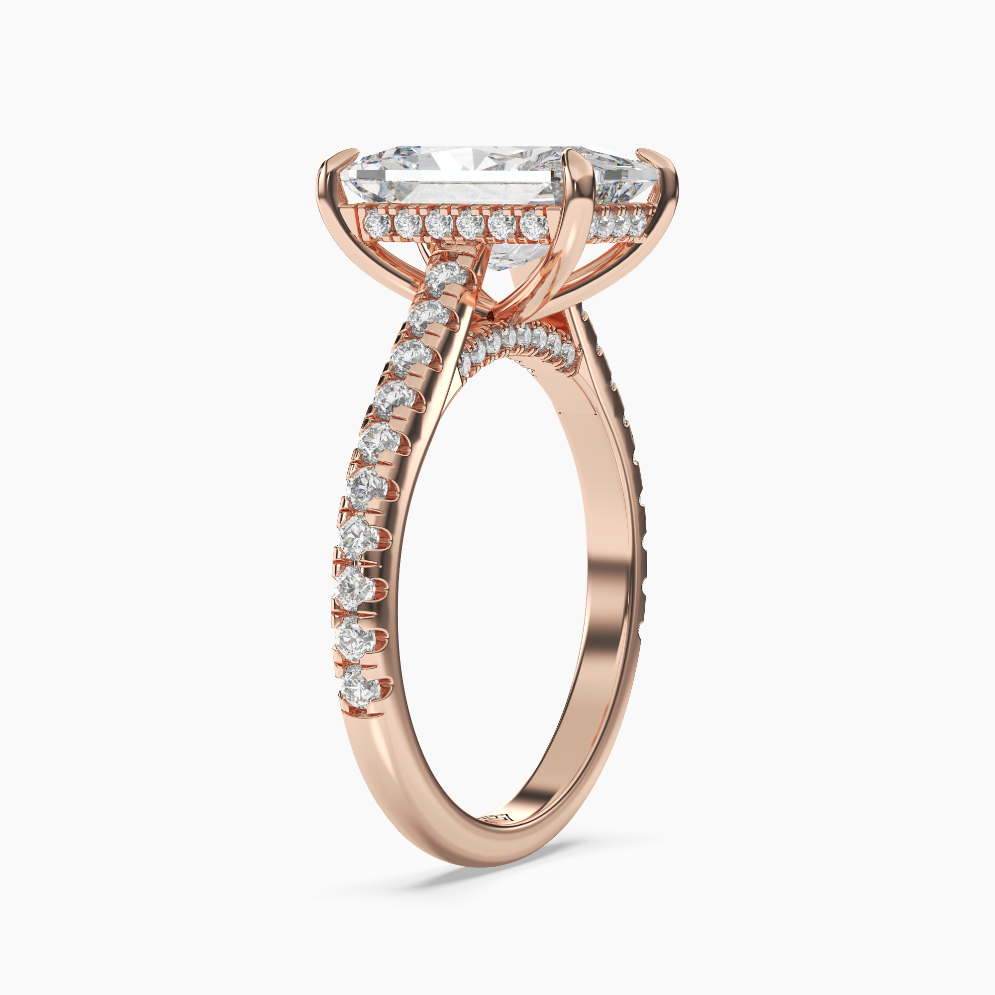 Juliet 5 Carat Radiant Cut Solitaire Lab Grown Diamond Ring in 10K Rose Gold - View 2