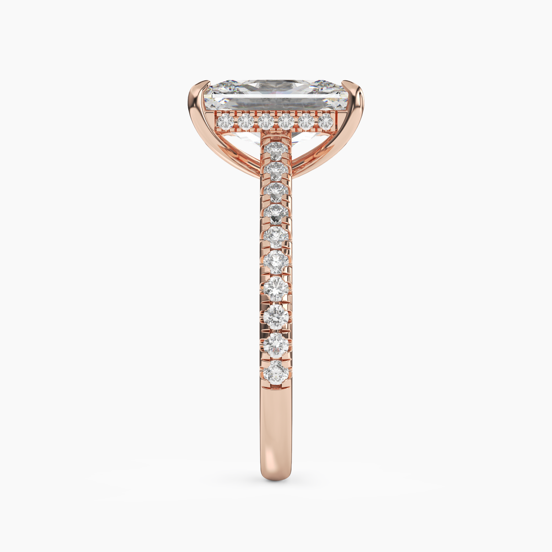 Juliet 2 Carat Radiant Cut Solitaire Lab Grown Diamond Ring in Platinum - View 9